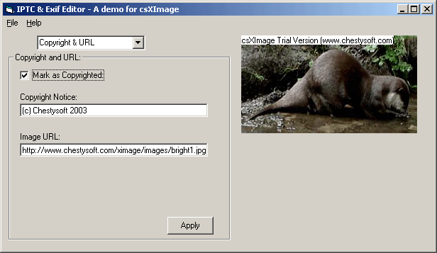 ActiveX control extracting IPTC copyright tag from a JPEG image